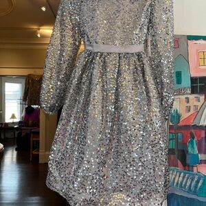 Kensie Girl Silver Sequin Formal Dress